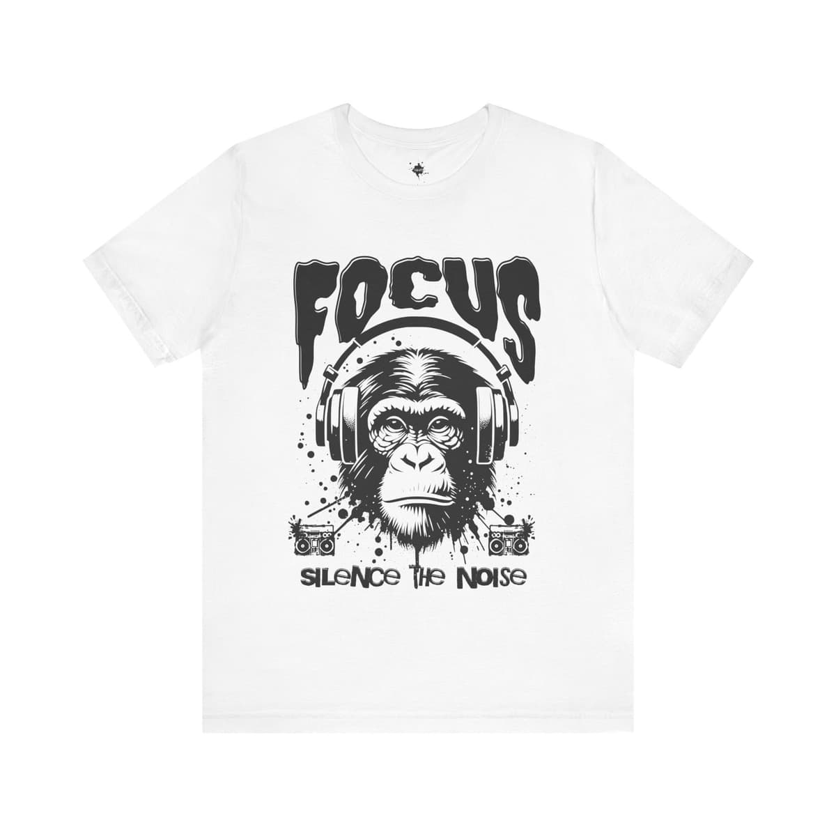 T-Shirt - Gorilla Head with Headphones 'Focus Silence the Noise'